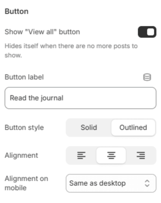 Button settings