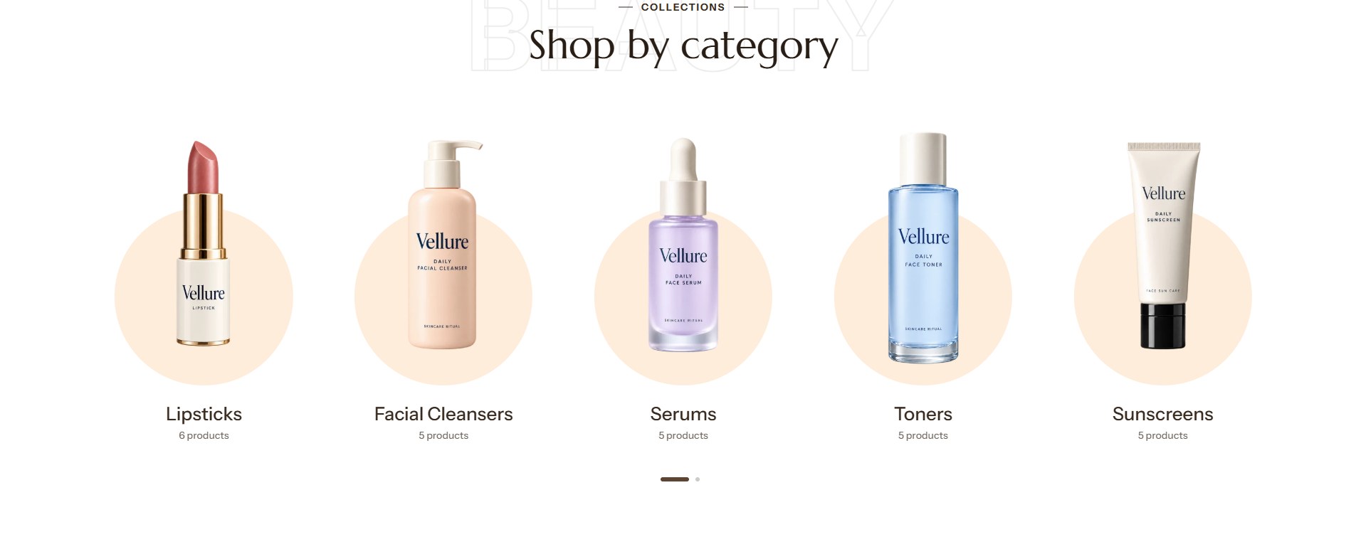 The Collection list section on the home page