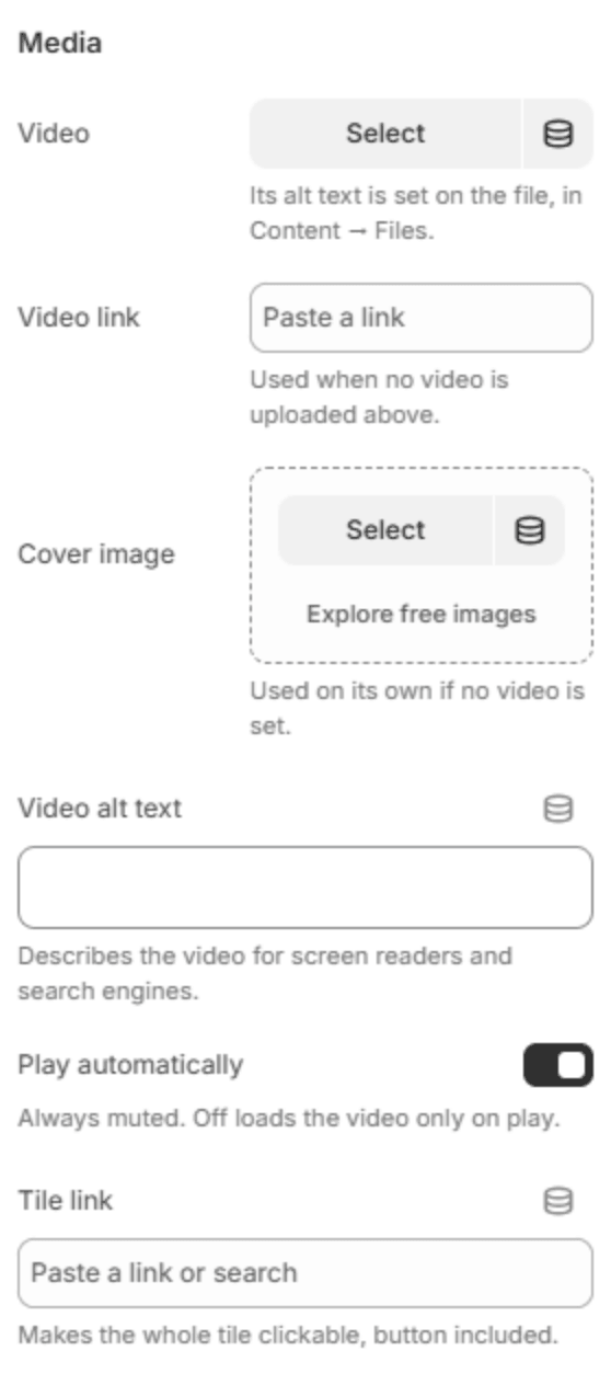 Promotion video media settings