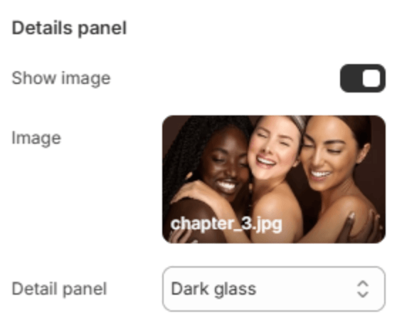 Details panel settings
