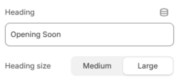 Heading block settings
