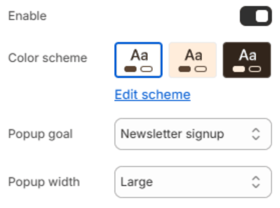 General settings