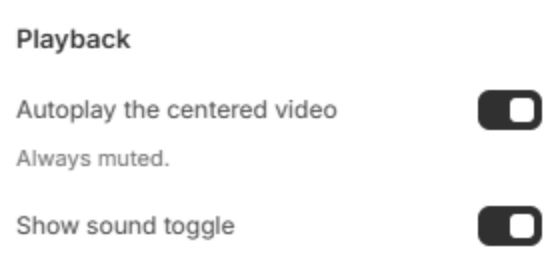 Playback settings