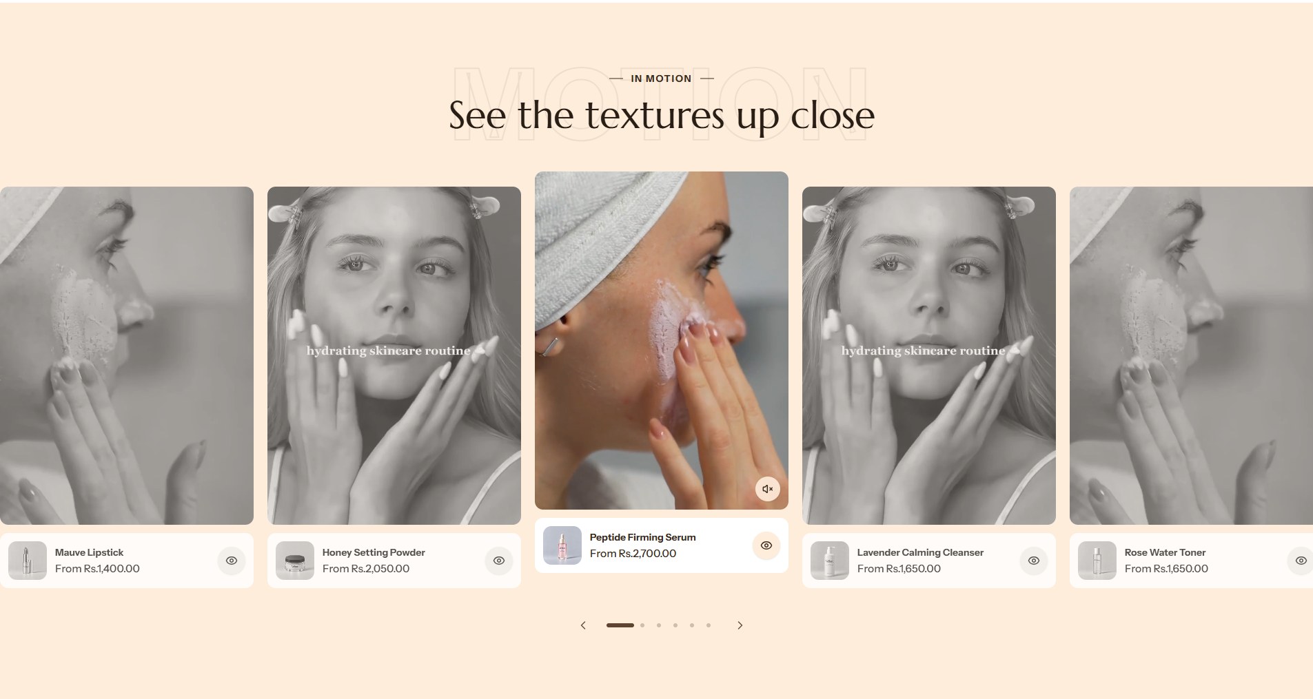 The Product videos section on the home page