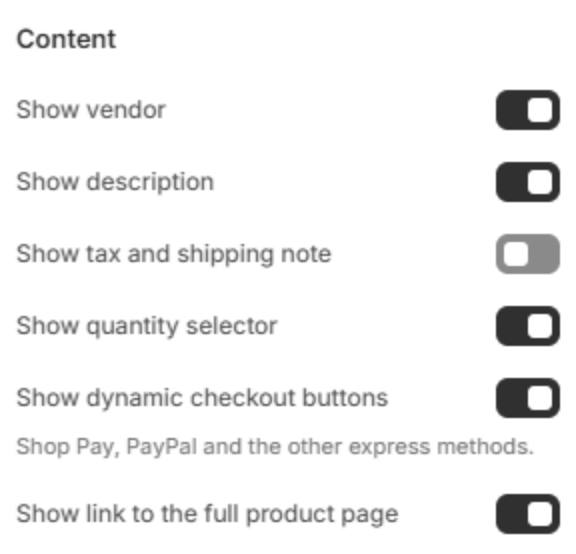 Content settings