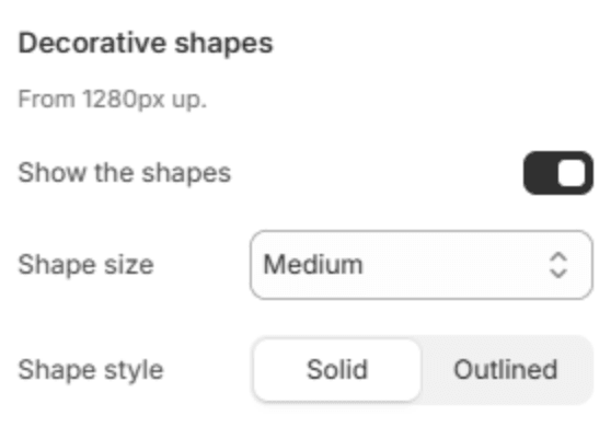 Decorative shape settings