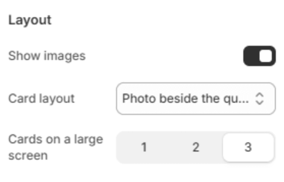 Layout settings