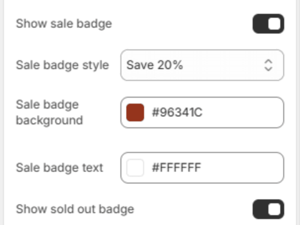 Badge settings