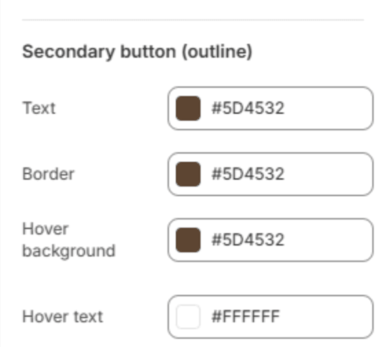Secondary button colors of a scheme